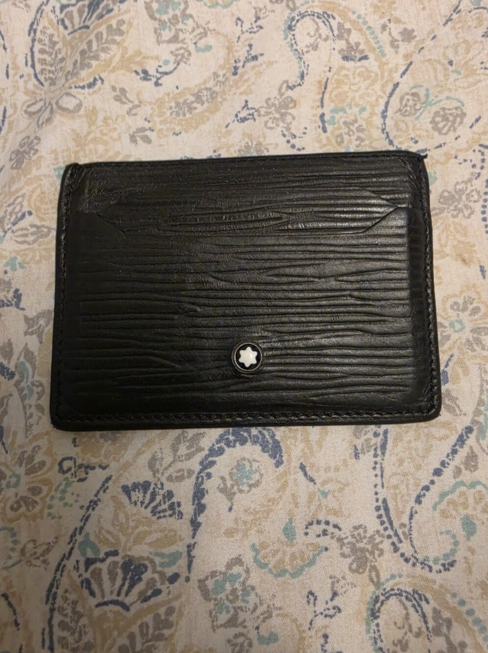 Montblanc Black Leather Men’s Card Holder with Star Emblem